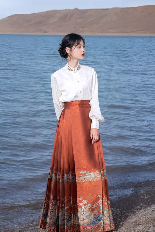 Vestido Hanfu chino de estilo Oriental, traje chino, abrigo Hanfu diario mejorado, sistema Ming Original, Otoño e Invierno