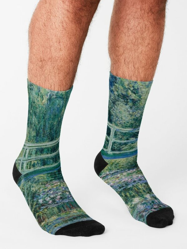 Claude Monet Bridge over a pond of water lilies Socks warm winter socks Crossfit socks Men's Socks Women's