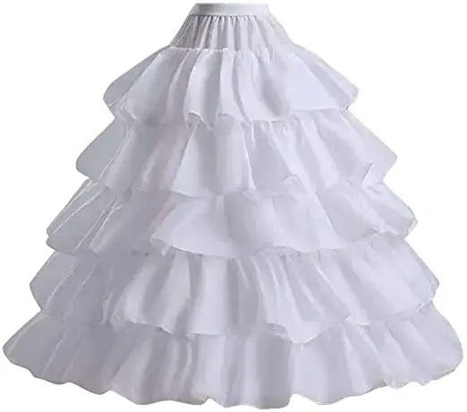 تنورات القرينولين النسائية ، تنورة تحتية مع 4 أطواق ، 5 طبقات ، الكشكشة ، لفستان الزفاف ، ثوب الكرة