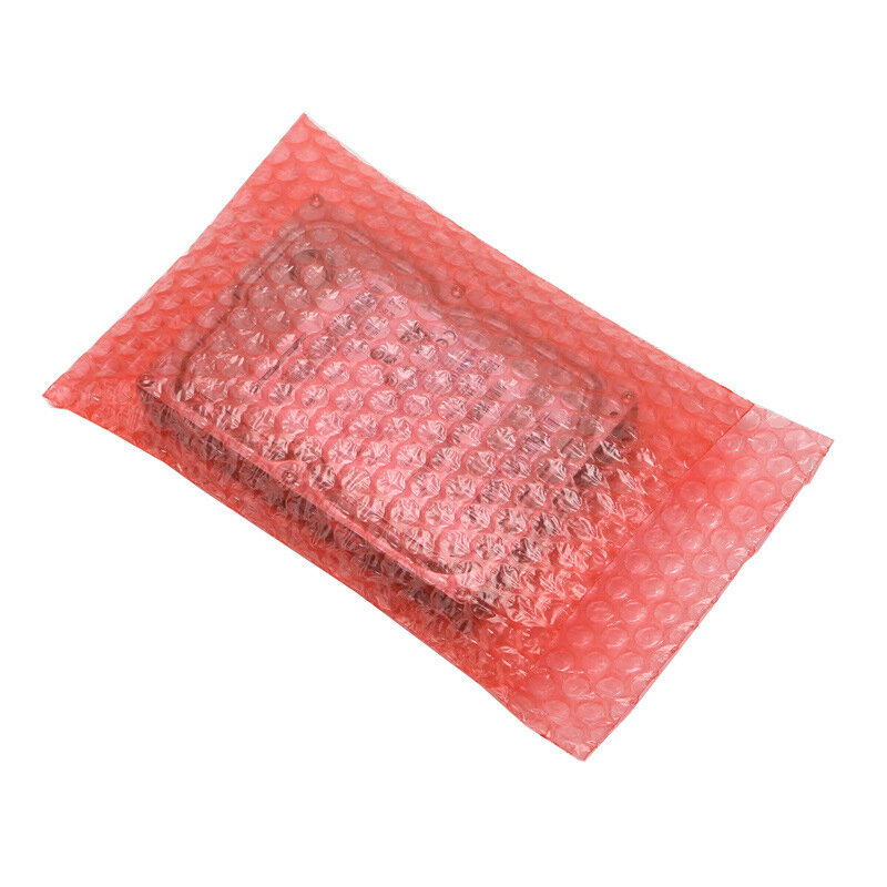 100 Buah/Pak Poli Gelembung Mailer Tahan Air Empuk Amplop Merah Plastik Tas Kurir Komponen Elektronik Tas Gelembung Anti-statis