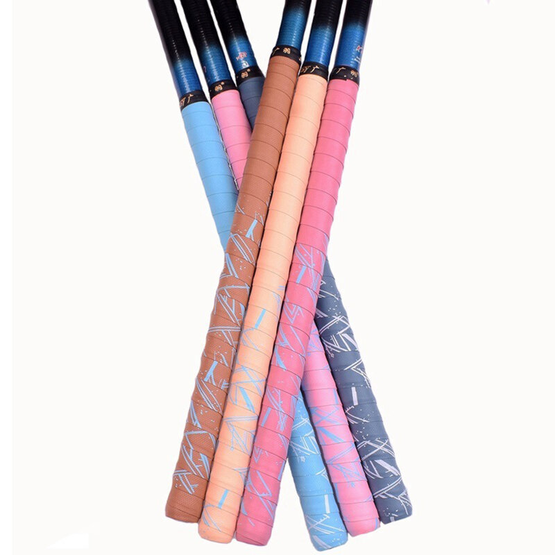 Raquete de tênis antiderrapante Sweatband Tape, Vara de pesca camuflada, Punho de raquete, Absorção de suor, Várias cores, 2m