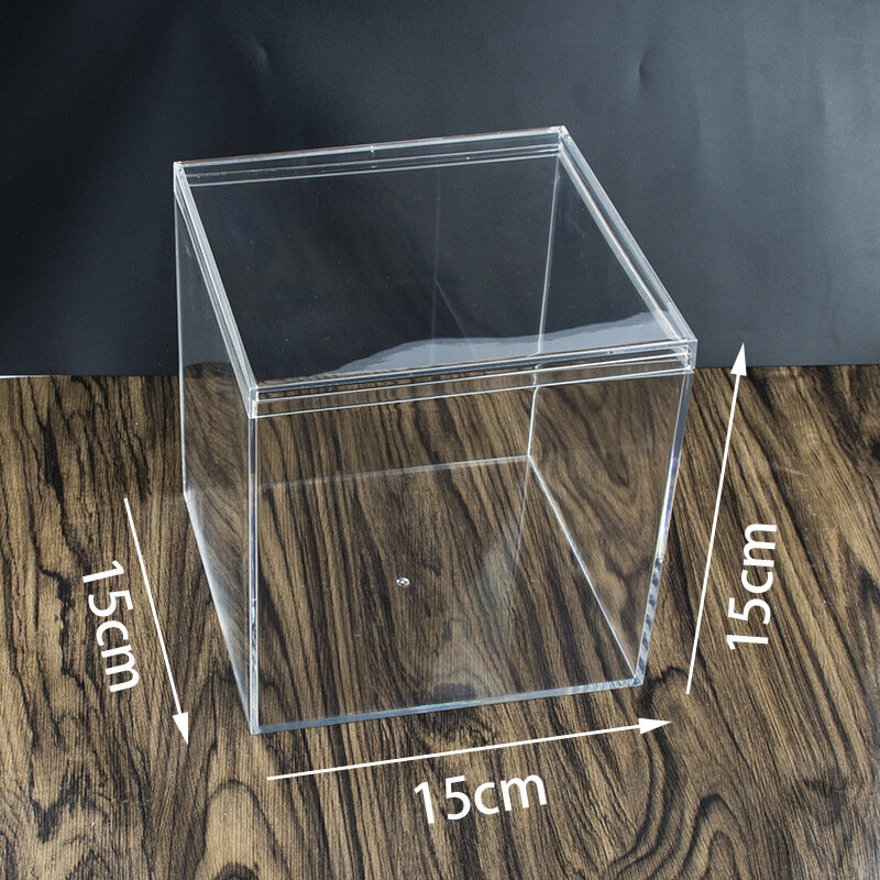 Caixa de plástico transparente quadrada, Caixa de Embalagem de Jóias, Organizador com tampa, Mini Doces, Lodo, Cristal
