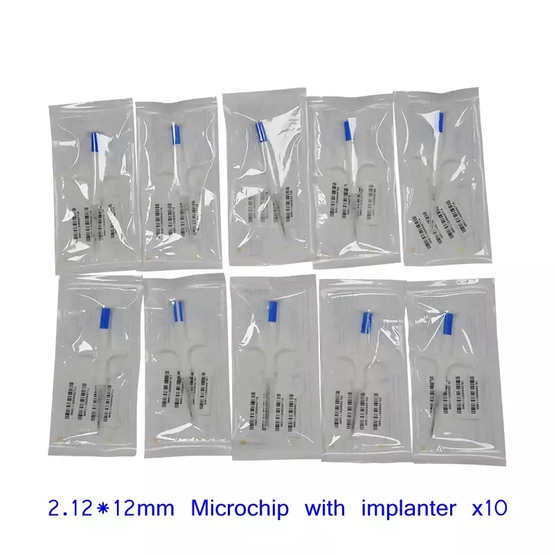 10 Stuks Huisdier Id Tags Injecteerbare Microchip 2.12*12Mm Rfid Spuit Glazen Chip Injector Huisdier Hond Leveranciers