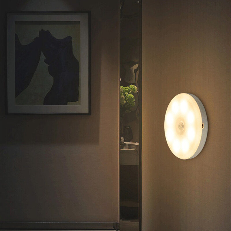 Sensor de Movimento LED Light, Nightlights USB, Lâmpada carregável para cozinha, quarto, escadas, corredor, armário, Roupeiro Night Light, 1 pc, 2pcs