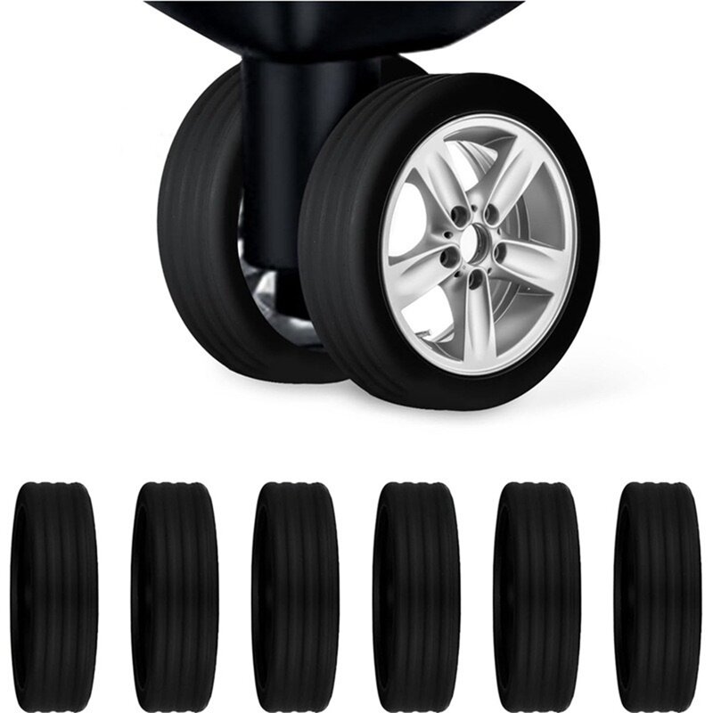 NEW-Silicone Wheels Protector For Luggage Reduce Noise Trolley Case Silent Caster Sleeve Travel Luggage Suitcase Parts