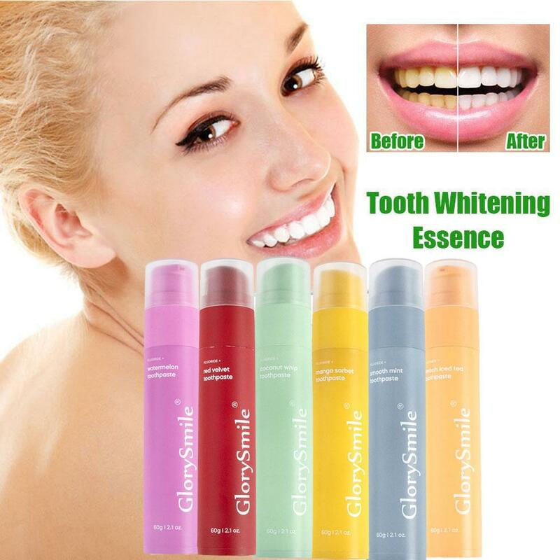 Fruit Flavored Toothpaste Whitens Teeth Eliminates Odor Fluoride Yellowness Glorysmile Stains Refreshe Containing Children' Y5W3