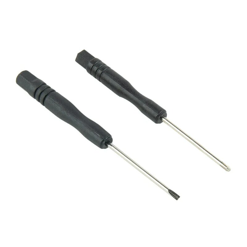 Отвертка с черной ручкой, мини-отвертка, маленький мини-отвертка, инструмент для ремонта, шлицевые крестовые отвертки 2 мм, 10 шт.