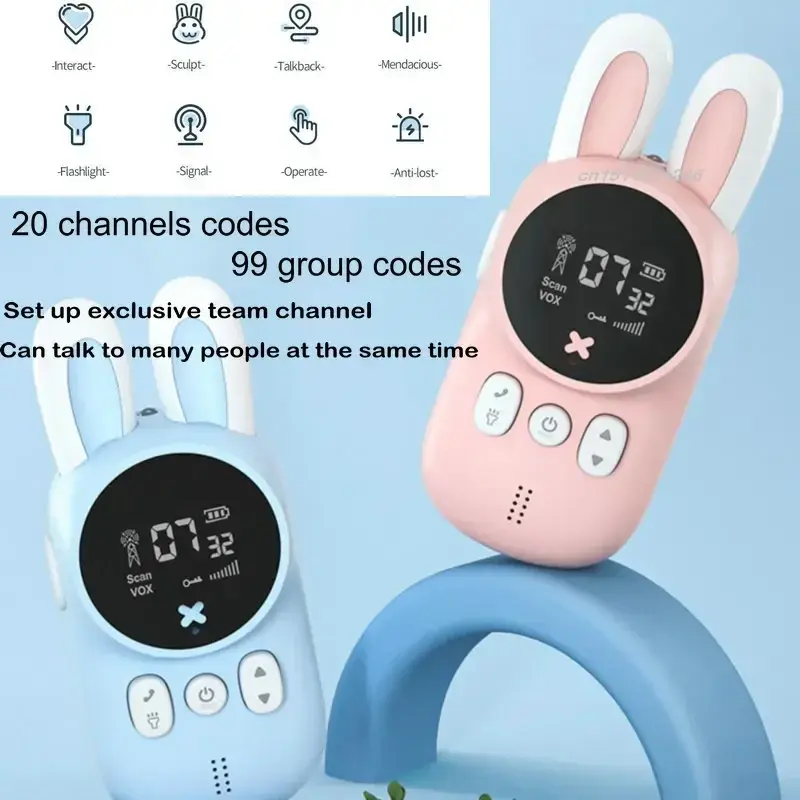 Walkie talkie per bambini set 2 pezzi portatile portatile per bambini s Mini giocattoli ricetrasmettitore 3KM gamma UHF Radio Lanyard Interphone