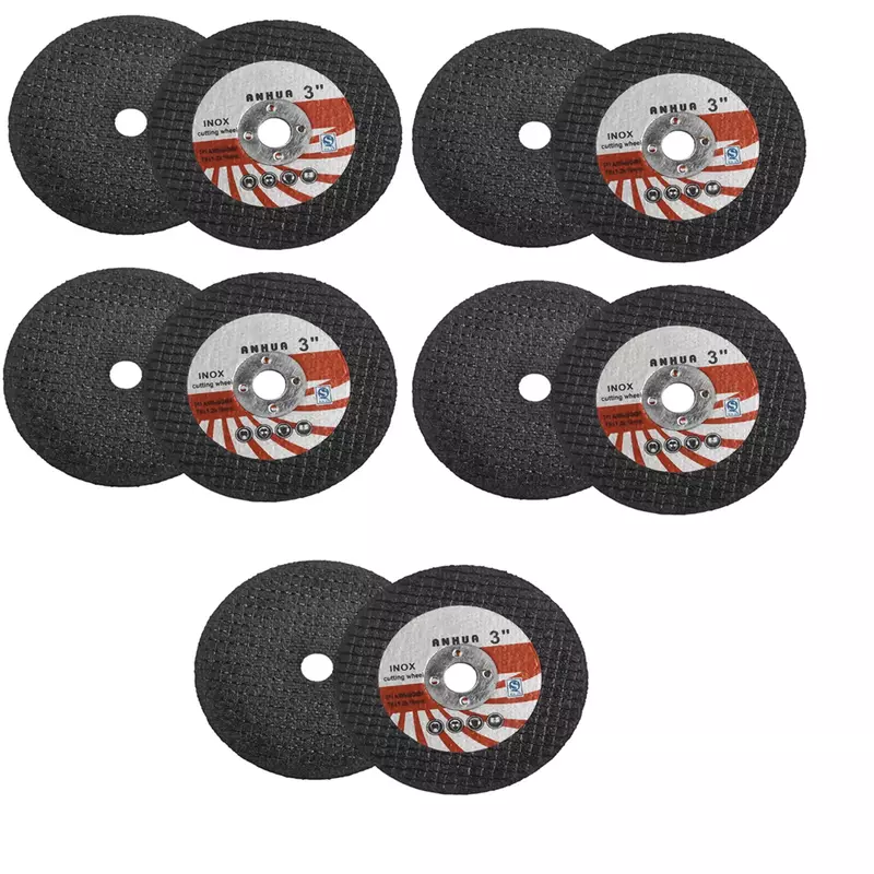 Disco de corte de malha dupla para rebarbadora, Mini discos de corte, Resina Circular Rebolo, Acessórios, 75mm, 3 ", 10Pcs