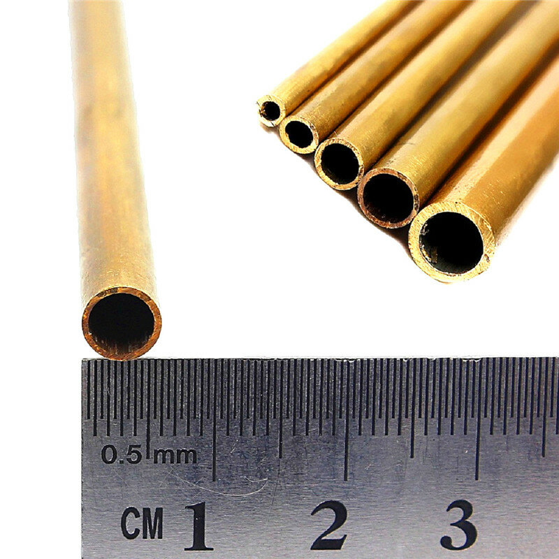 Tubos de bronze diâmetro 2/3/4/5/6/7/8/9/10/12mm comprimento 300mm longo 0.5mm parede latão tubo de bronze modelagem haste ferramenta de corte