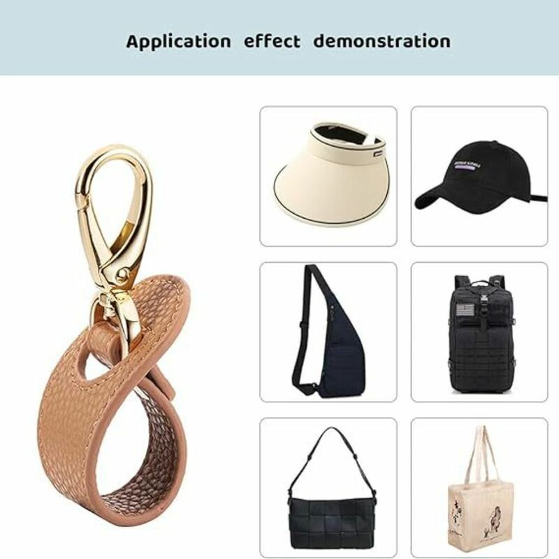 PU Leather Golf Baseball Hat Clip Portable Wallet Buckle Clips On Bag Travel Hat Clip Hat Strap Solid Color Hat Holder Luggage
