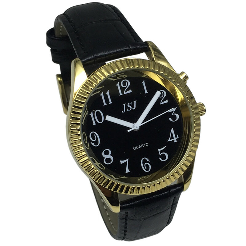 알람 기능 영어 말하는 시계, 말하기 날짜 및 시간, 블랙 다이얼 태그-30