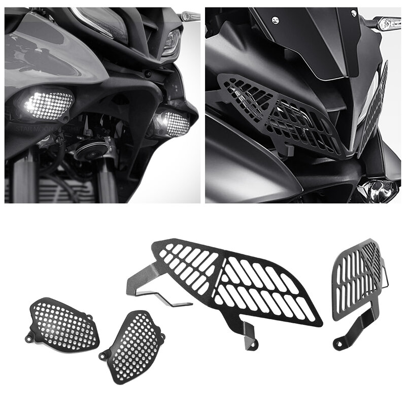 Matte Black Headlight Protector Guards For Yamaha Tracer 9 Tracer9 GT 2021 2022 Motorcycle Head Light Protection Grill Cover