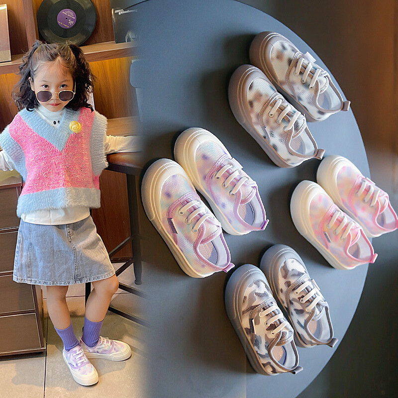 Детская разноцветная дневная обувь, Новая повседневная обувь для девочек, дышащая сетчатая камуфляжная обувь для мальчиков, детская обувь