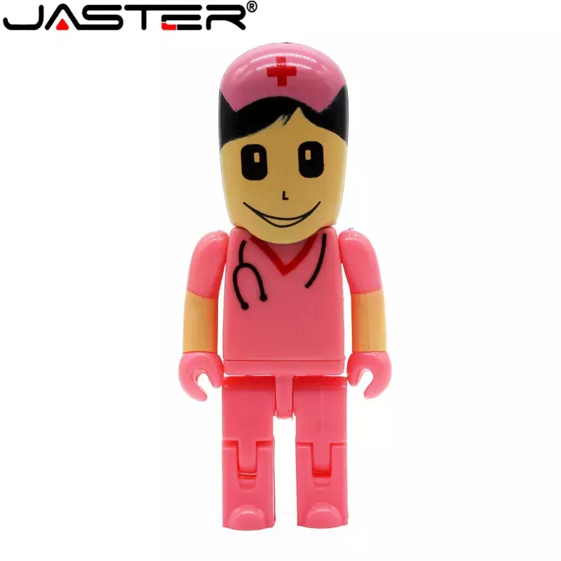 JASTER-USBフラッシュドライブ、かわいい医師のモデル、プラスチック製のペンドライブ、メモリカード、uディスク、フラッシュメモリ、ギフト、2.0、4GB、8GB、16GB、32GB、64GB