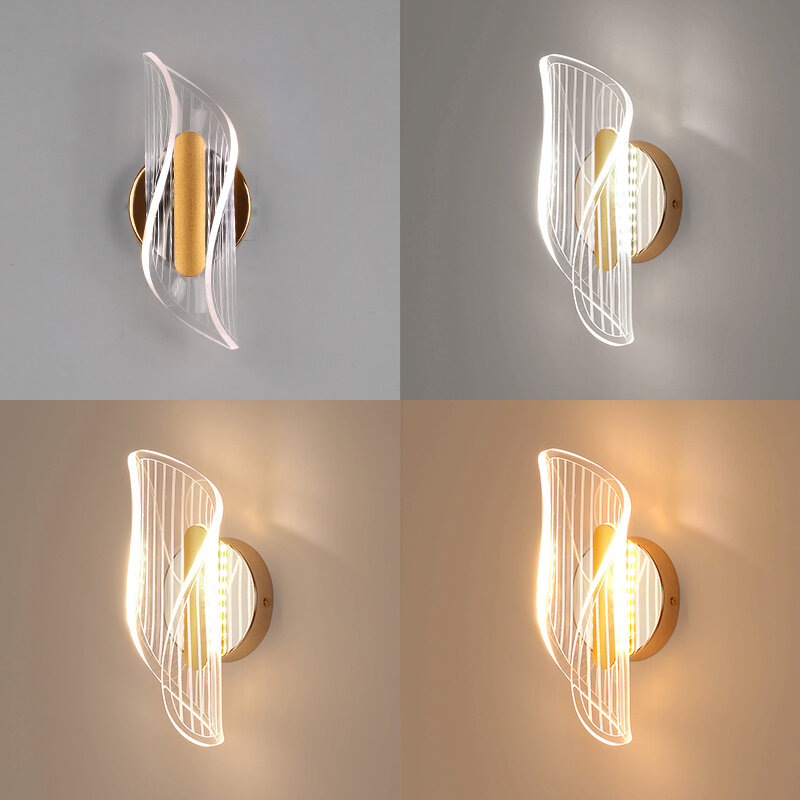 Acrylic Led Wall Lights For Living  Room Bedroom Bedside Wall Lamp Foyer Entrance Corridor Gold  Interior Decorate Sconce Lamp