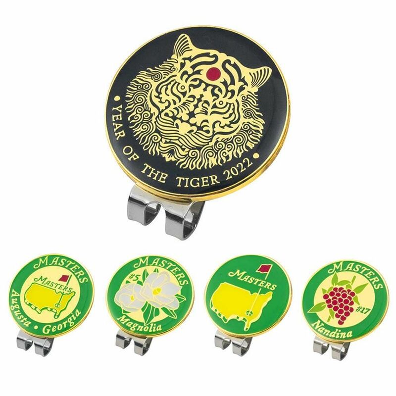 Alloy Accessories Cap Clip For Golfer Magnetic Ball Position Mark Tiger Golf Hat Clip Golf Training Aids Golf Hat Marker