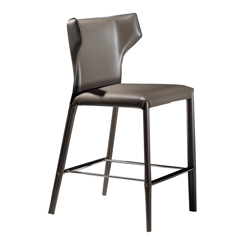 Italian Light Luxury Bar Chair Coffee Shop Wine Bar Chair High Leg Stool Backrest Bar Stool Bar Stool Saddle Chair
