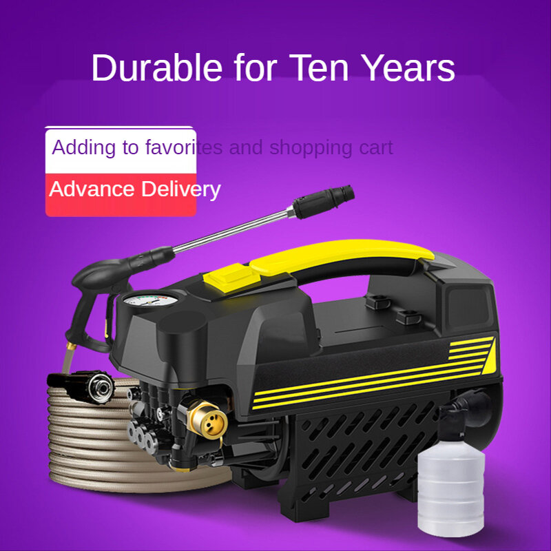Lavadora de coche de alta presión para el hogar, cepillo de 220V, bomba de agarre, pistola de agua portátil automática, máquina de limpieza