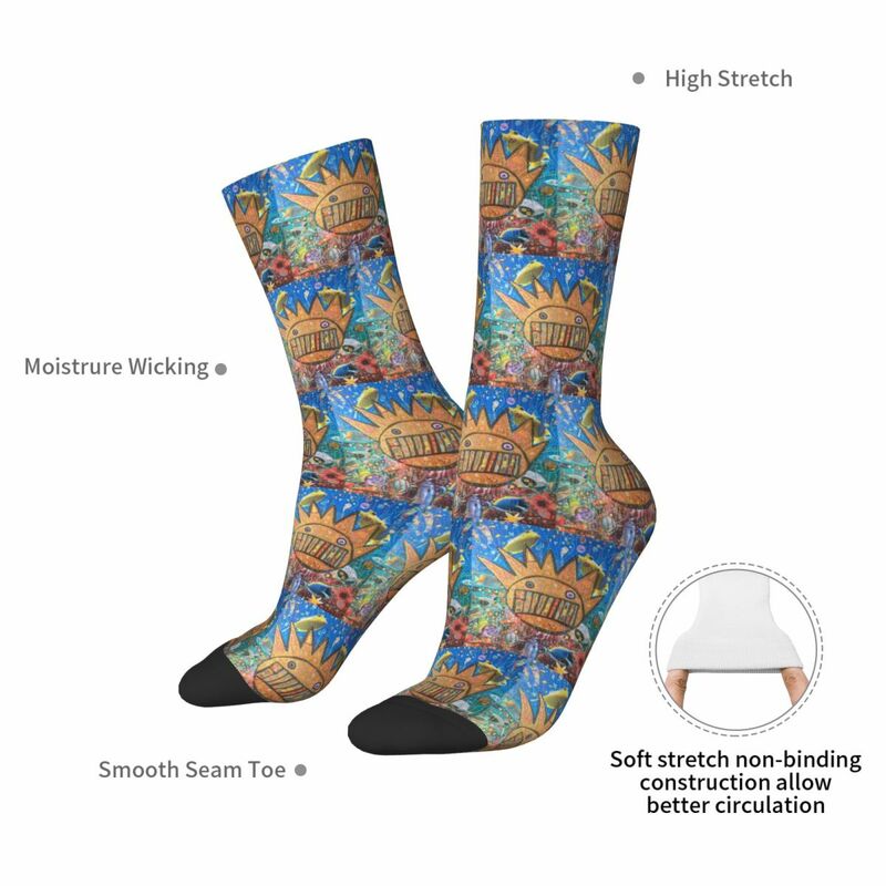 Носки BOOGNISH с рисунком анимации, высококачественные чулки в стиле Харадзюку, всесезонные длинные носки, аксессуары для подарка на день рождения унисекс
