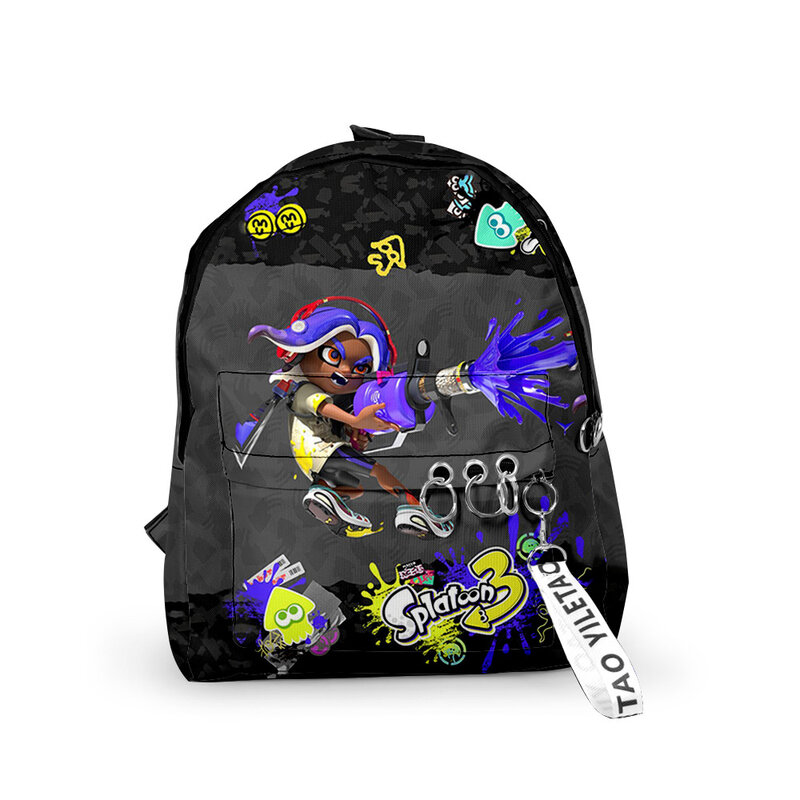 Splatoon 3-mochila escolar con cremallera, bolso de viaje para juegos, Harajuku, para espectáculo de TV, novedad de 2023