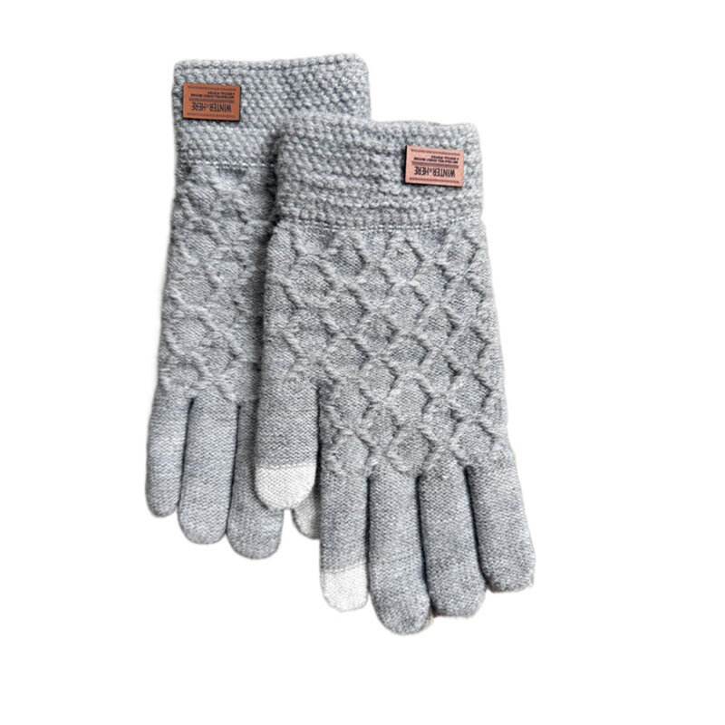 Herren-Touchscreen-Handschuhe Herbst und Winter Gestrickte warme und samtverdickte Outdoor-Fahrhandschuhe für Männer Accessoires Geschenke