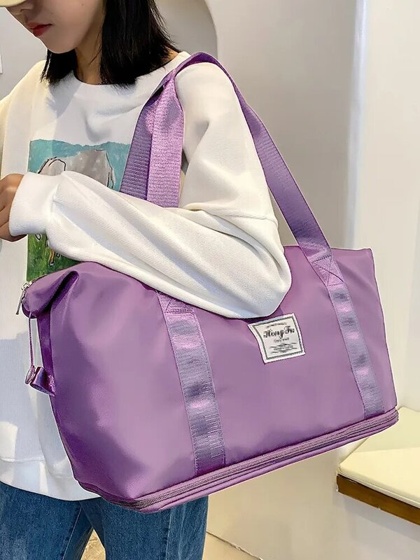Umy XINU-Sac de sport étanche en nylon pour femme, sac à main de voyage, sacs fourre-tout de sport, bagages de rangement de grande capacité