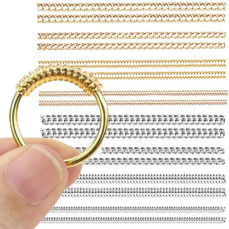 Anillo de cuerda de resorte ajustable, sujetador elástico de resina adecuado para todos los anillos, herramienta ajustable, cortable, cuerdas de resorte invisibles sin costuras