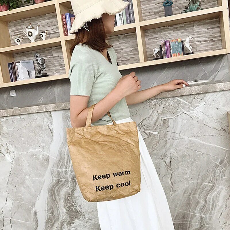 Женская сумка, сумка на плечо, сумка-мессенджер Tyvek, Дамская вместительная сумка из крафт-бумаги через плечо, модные сумки