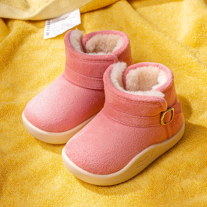 Crianças botas para meninas meninos bebê fleecewarm neve menina sapatos tornozelo botas sapato inverno botas de algodão crianças sapatos