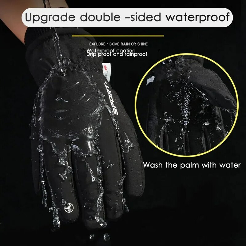 Winter Men Women Gloves TouchScreen Waterproof Windproof Gloves Outdoor Sports Warm Cycling Snow Ski Gloves Full Finger Non-slip
