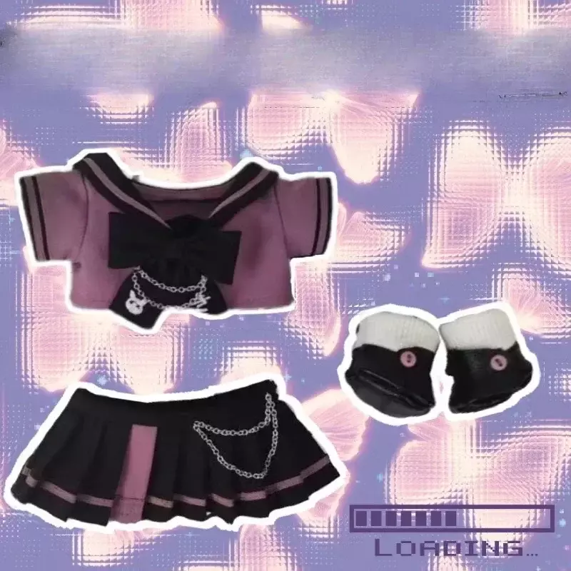 20cm baby clothes dark purple school uniform set cotton  clothes three piece set doll changing