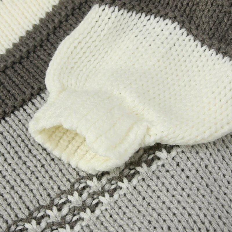 Übergroße Pullover für Damen V-Ausschnitt Farb block lässig gestreiften Strick pullover Herbst Winter Loose Fit Langarm Tops