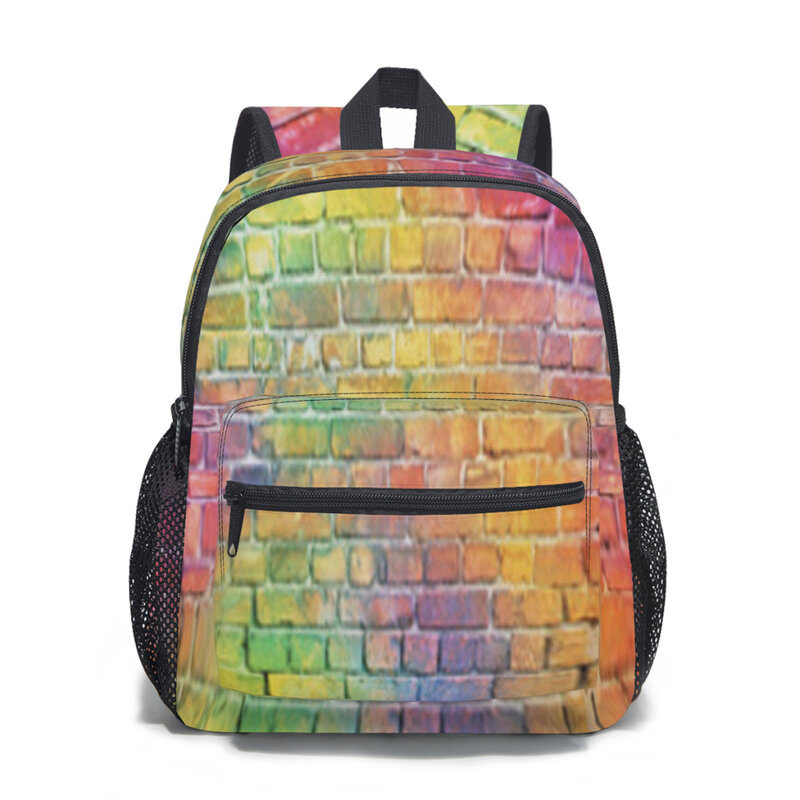 다채로운 벽돌 배낭 유치원 책가방, 어린이 학교 가방