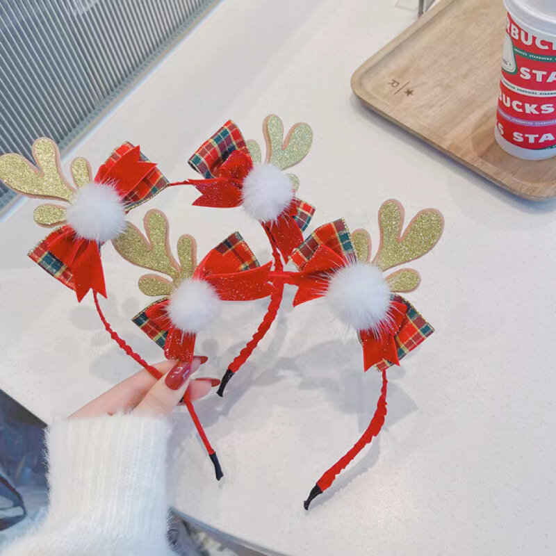 Kerst Hoofdband Santa Sneeuwpop Elanden Haarband Xmas Boom Hert Hoorn Hoofddeksels Vrolijk Kerstfeest Decoratie Nieuwjaar Geschenken 2023