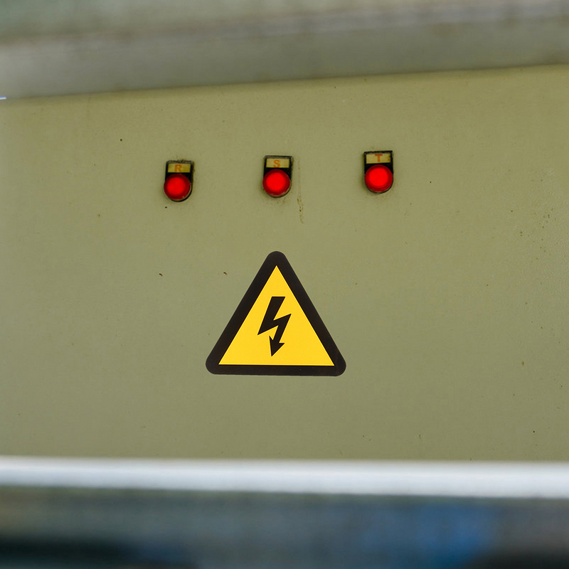 24 buah label stiker tegangan tinggi, tanda peringatan listrik guncangan hati-hati peralatan aman