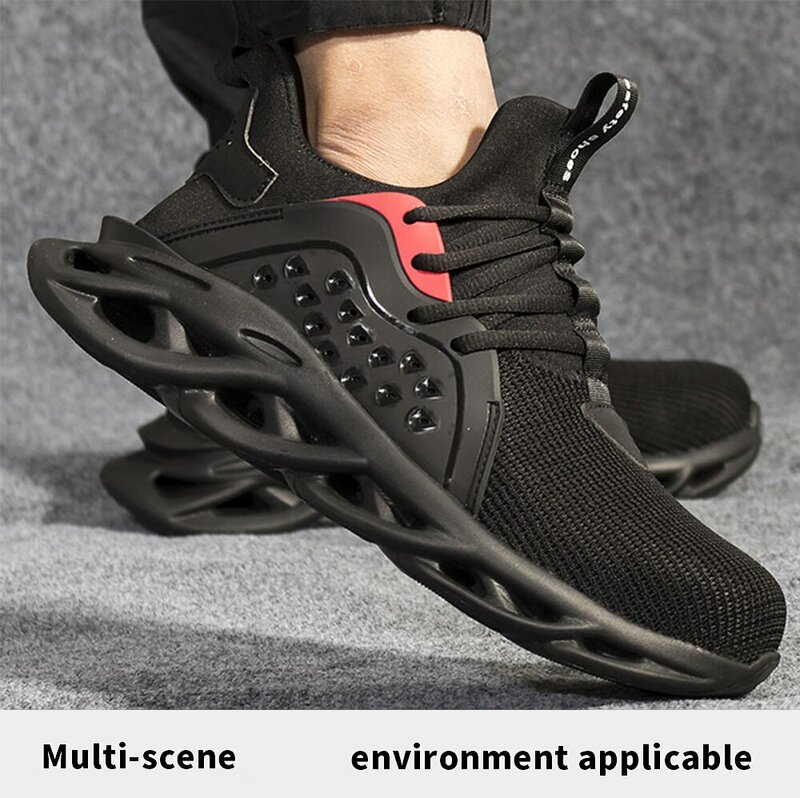 Качественная защитная обувь для мужчин с вращающейся пряжкой; Рабочая обувь; Воздухопроницаемые кроссовки с защитой от проколов; Защитные ботинки