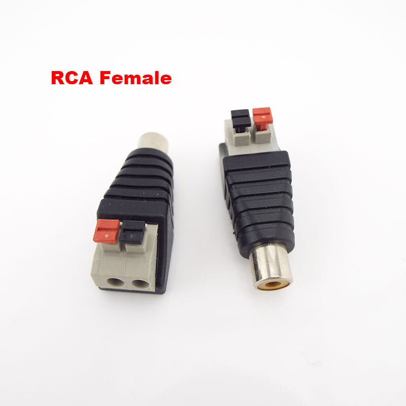 DC plug RCA Male Female Connector 5.5mmx2.1mm Speaker Wire A/V Cable to Audio Press Plug Terminal Adapter Jack Plug wholesale