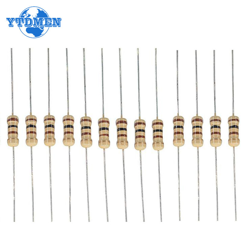 Conjunto de sortimento de resistores de filme carbono, Kit DIY Resistência, 1 Ohm, 3M, 0.5W, 470R, 56R, 2.7K, 4.7K, 5.6K, 6.8K, 10K, 300Pcs