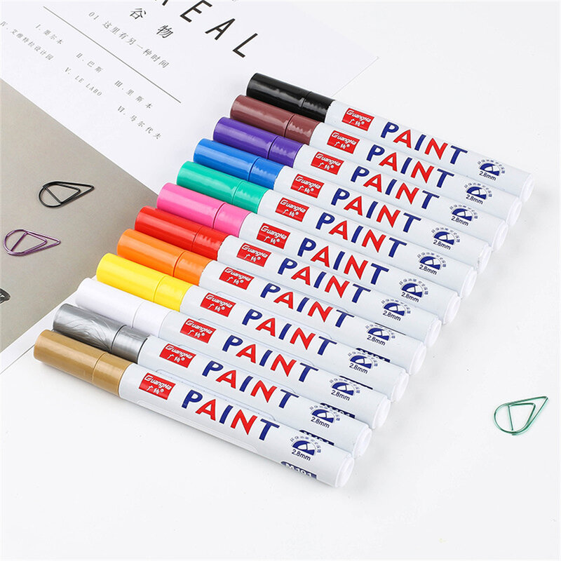 Wodoodporny Marker permanentny gumowy metalowe pióro fluorescencyjny długopis do tkanin skórzany Marker artystyczny obraz dostaw