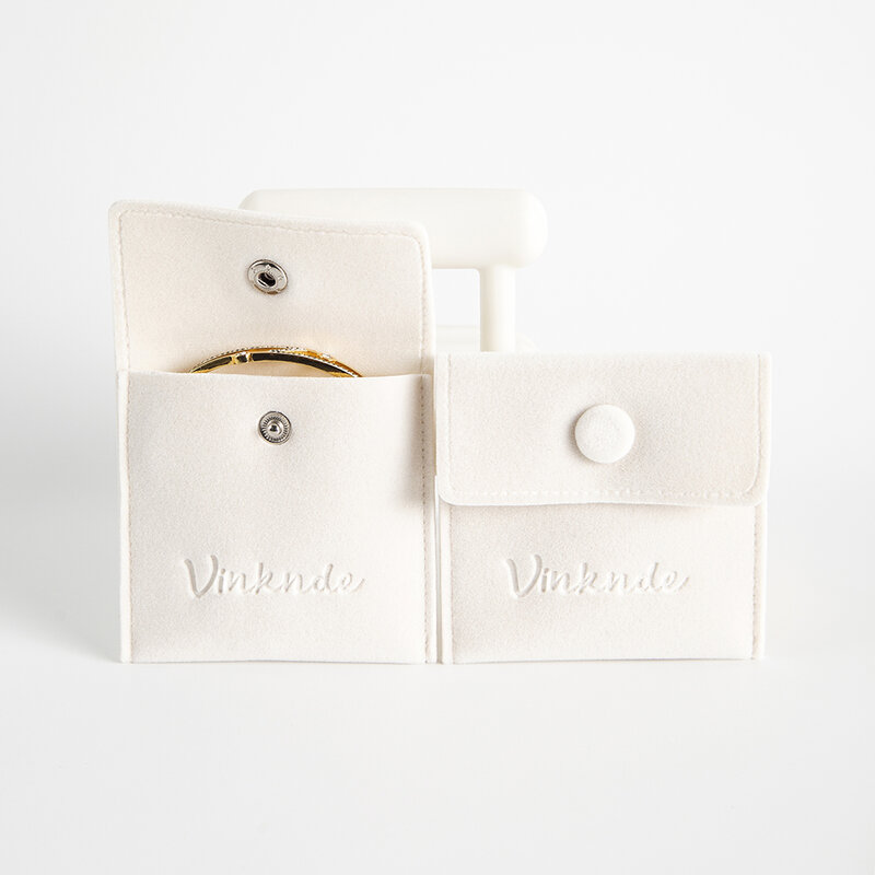 Bolsa de regalo de joyería pequeña con logotipo personalizado, Bolso de terciopelo con botón a presión, organizador de boda, viaje, anillo, broche y collar, paquete de 100