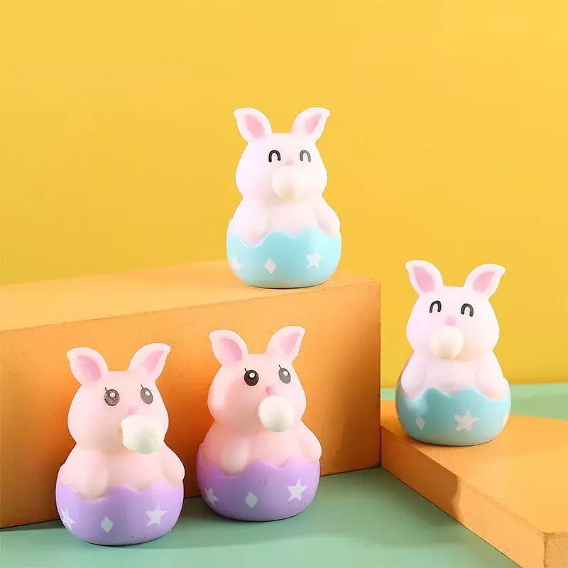 Conejo exprimidor de dibujos animados para niños, juguete Kawaii para aliviar el estrés, burbujas de 2 colores, diseño exclusivo, 2024