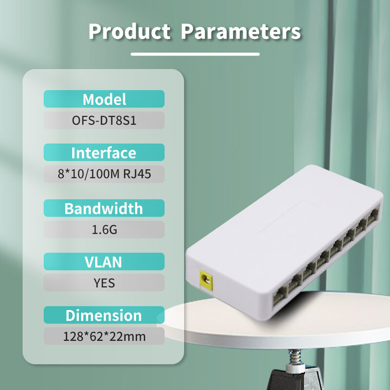 OPTFOCUS-Mini commutateur réseau UTP RJ45 Gigabit, 1000 Mbps, répartiteur Ethernet VLAN, airies Lan, 5 8 ports