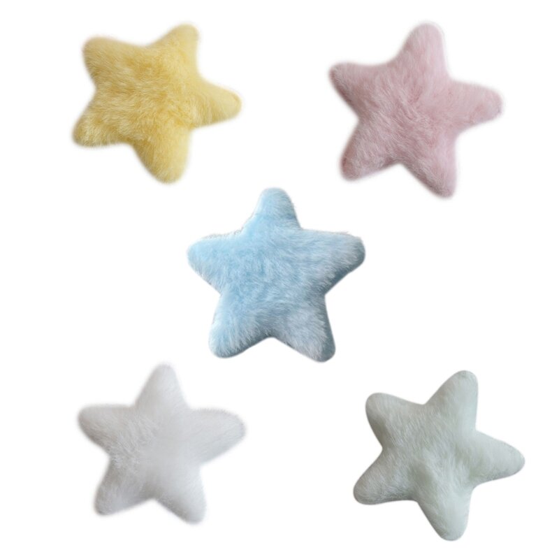 Y166 estrella peluche Y2K-estilo estrella Mini horquilla con forma estrella dulce hecho a mano lindos alfileres horquilla