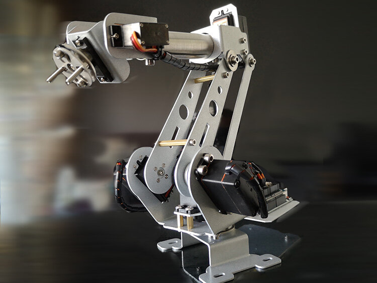 Garra de aço inoxidável robô mecânico com servo para crianças, controle remoto, braço robótico, kit de brinquedo DIY, MG90, 6 Dof