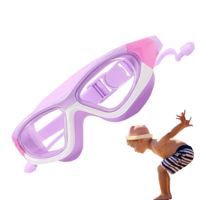 Maluch gogle pływackie Anti-fog Anti-uv dzieci gogle pływackie z zatyczkami do uszu okulary pływackie dla dzieci i młodzieży gogle pływackie