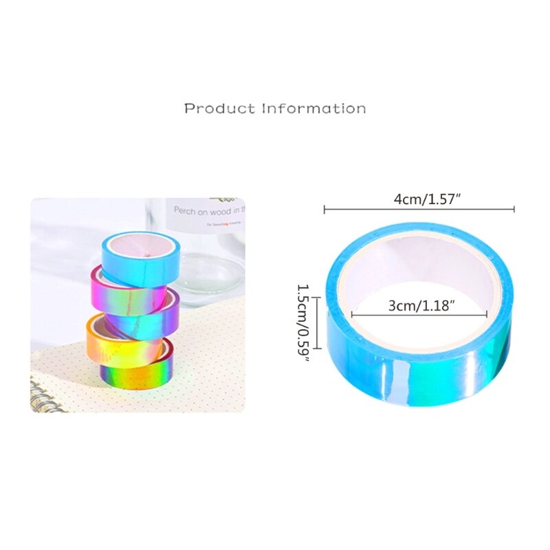 6 Rolls Multiple Colored Masking Tape Set for DIY Project Coding and Art Decors J60A