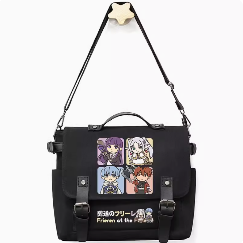 Anime Frieren at the Funeral Bag Belt Decoration School Bag Fashion Leisure Teenagers Student Messenger Handbag