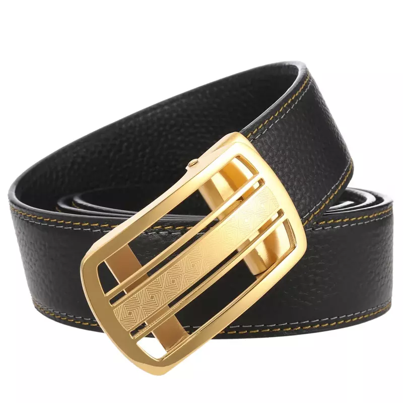 New Fashion High Quality New Stainless Steel Men's First Layer Belt Casual Belt Women Luxury Designer Brand Automatic Buckle