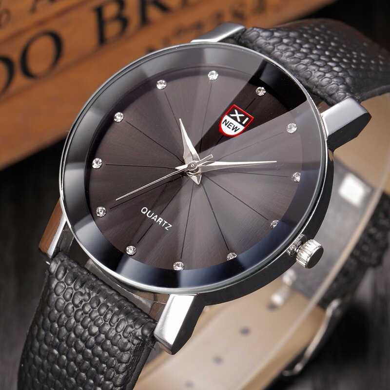 Montre-bracelet à quartz avec bracelet en cuir pour homme, montres à cadran en acier inoxydable, chronométrage de luxe, tendance vintage